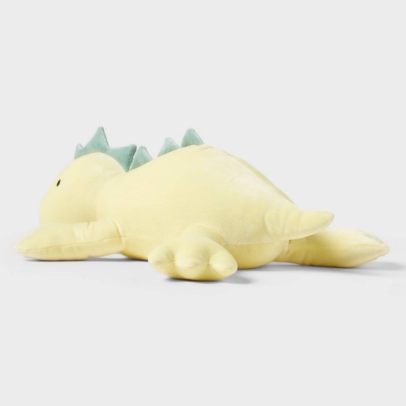 Yellow Dinosaur Weighted Plush Throw Pillow - Pillowfort - Picture 4 of 12